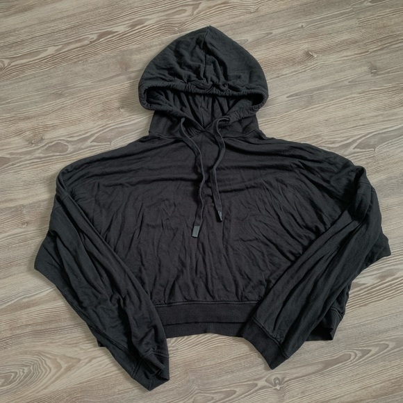 black cropped hoodie unknown brand - Picture 1 of 2